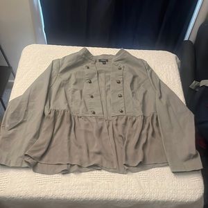 Gray jacket with polyester bottom